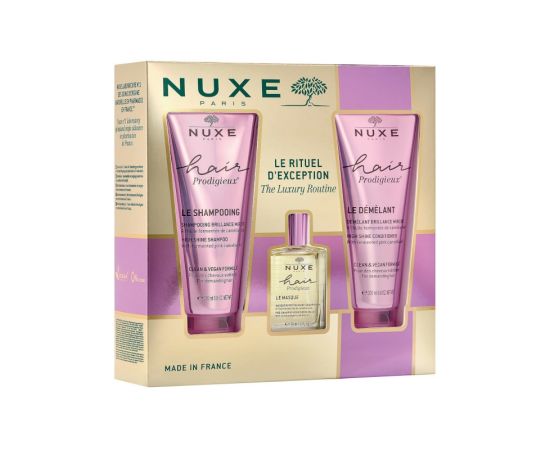 Set Nuxe: Prodigieux, Hair Shampoo, For Shine, 200 ml + Prodigieux, Hair Conditioner, For Shine, 200 ml + Prodigieux Le Masque, Hair Oil Treatment, For Nourishing, 30 ml For Women