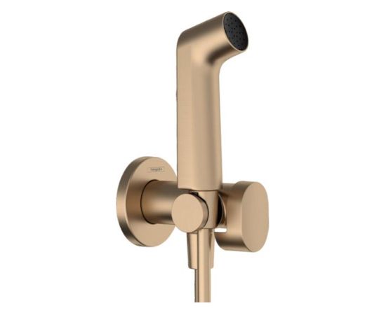 Hansgrohe rokas dušas Bidette 1jet S EcoSmart+ virsapmetuma daļa, ar vadu 1250 mm un turētāju, brushed bronze