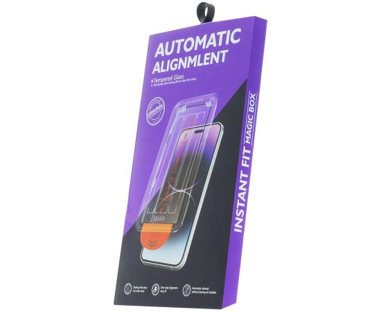 RoGer Easy Tool 9D Tempered glass Aizsargstikls Pilnam Ekrānam Apple 14 Pro Max Caurspīdīgs