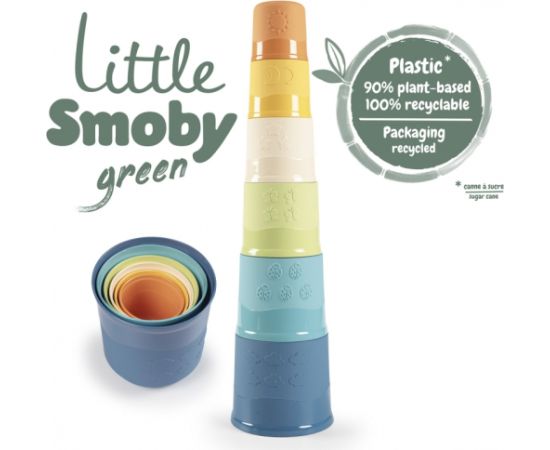 Tornis no bio plastmasas SMOBY Little Green, 6 gab.