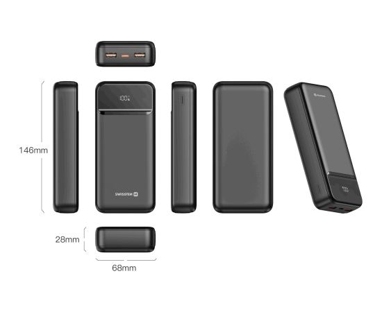 Swissten Power Line II Power Bank Ārējas Uzlādes Baterija 20000 mAh