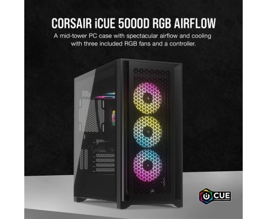 Corsair iCUE 5000D RGB AIRFLOW, tower case (black, tempered glass)