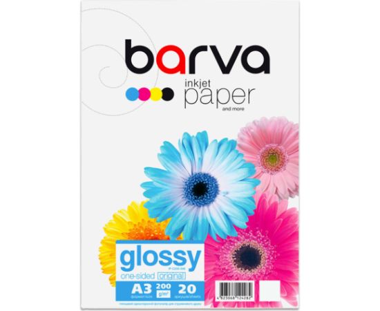 Photo paper Barva Glossy, 200 g/m², A3, 20 sheets