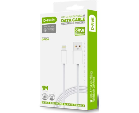 D-Fruit cable USB-A - Lightning 1m, white (DF106)