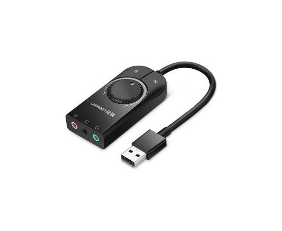 Ugreen   Ugreen external sound card music USB adapter - 3.5 mm mini jack with volume control 15cm black (40964)