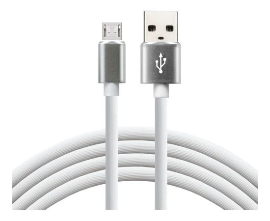 everActive cable USB 1m - White, silicone, quick charge, 2,4A - CBS-1MW