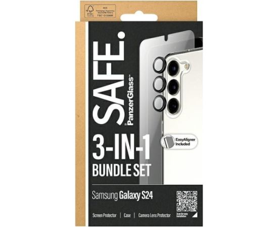 PanzerGlass 3in1 BSAFE95672 Ekrāna Aizsargstikls / Aizmugurējais Apvalks / Aizsargplēve kamerām priekš Samsung Galaxy S24