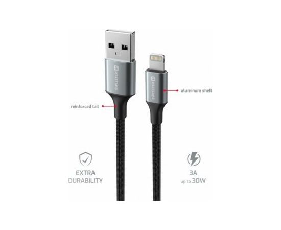 Swissten Textile II USB - Lightning Datu un Uzlādes vads 1.5m