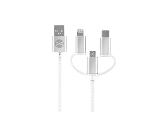 Forever 3in1 USB - Lightning + USB-C + microUSB Кабель 1.2m