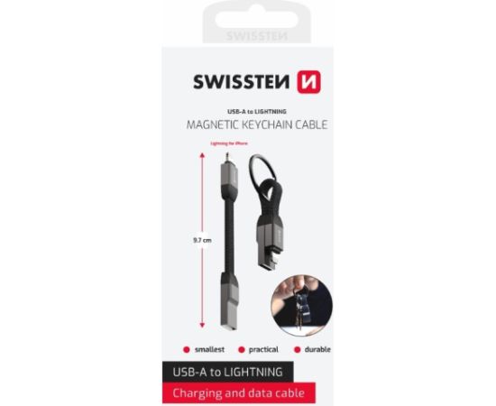 Swissten Magnetic Keychain USB-A - Lightning Кабель 9.7cm