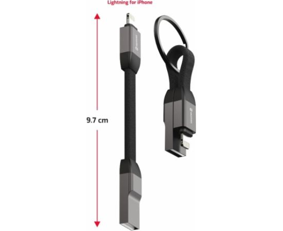 Swissten Magnetic Keychain USB-A - Lightning Кабель 9.7cm