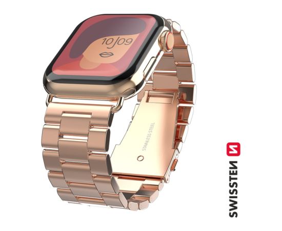 Swissten Металлический ремешок для Apple Watch 1/2/3/4/5/6 / SE / 38 мм / 40 мм / золотая