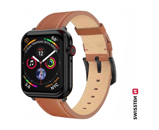 Swissten Ādas siksniņa priekš Apple Watch 42 / 44 / 45 / 49mm