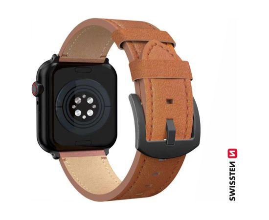 Swissten Ādas siksniņa priekš Apple Watch 42 / 44 / 45 / 49mm