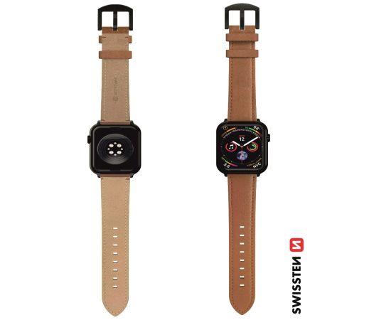 Swissten Ādas siksniņa priekš Apple Watch 42 / 44 / 45 / 49mm