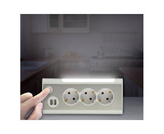 Electraline 62513 Pagarinātājs 3p 2xUSB Ligzdas 1.5m