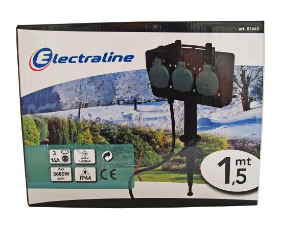 Electraline 01663 Dārza Pagarinātājs 3P 1.5m