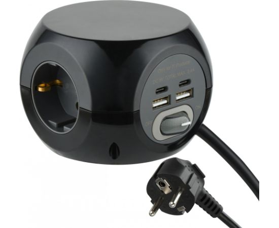 Electraline 62080 Удлинитель Мини Куб 3P 4USB