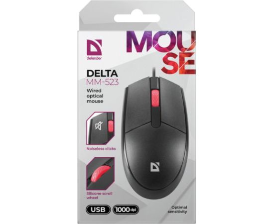 MOUSE DEFENDER DELTA MM-523 CZARNA OPTICAL