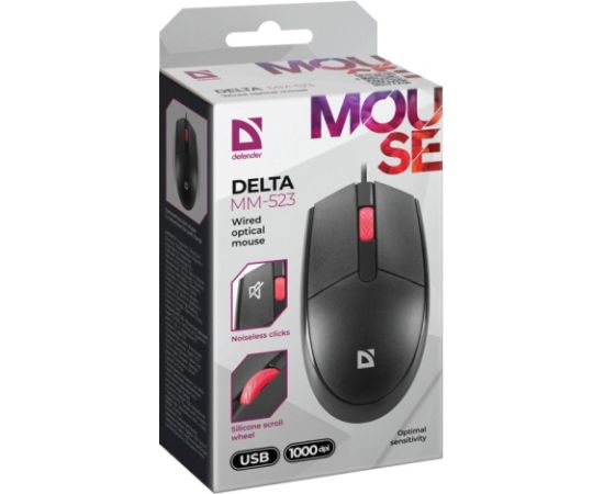 MOUSE DEFENDER DELTA MM-523 CZARNA OPTICAL