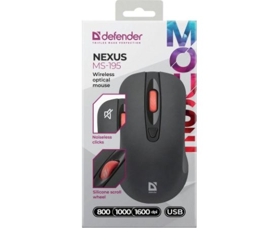 MOUSE DEFENDER NEXUS MS-195 RF SILENT BLACK