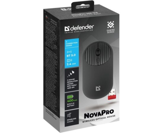 MOUSE DEFENDER DEFENDER NOVAPRO MM-316 RF+BT OPTIC 1600dpi BLACK