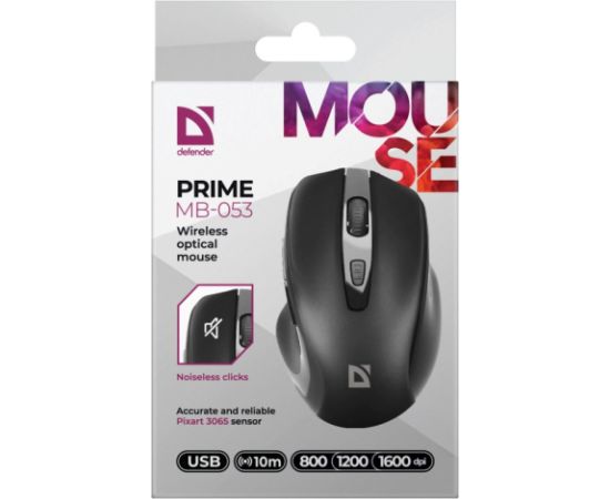 MOUSE DEFENDER PRIME MB-053 RF SILENT BLACK OPTICAL