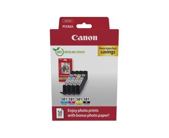 Canon CLI-581 (2106C006) Photo value pack Ink Cartridge Multipack, C/M/Y/BK