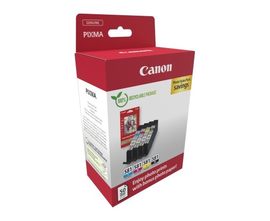 Canon CLI-581 (2106C006) Photo value pack Ink Cartridge Multipack, C/M/Y/BK