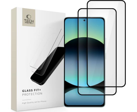 TECH-PROTECT GLASS FIT+ 2-PACK XIAOMI REDMI NOTE 14 4G | 5G MELNS RŪDĪTS STIKLS