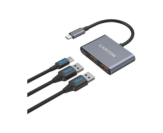 CANYON hub DS-3 3in1 USB-C Dark Grey