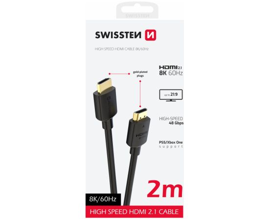 Swissten HDMI uz HDMI 8K Vads 2m