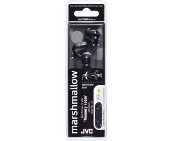 JVC HA-FX38M-B-E Marshmallow наушники с пультом и микрофоном