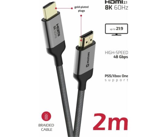 Swissten HDMI uz HDMI 8K Vads 2m