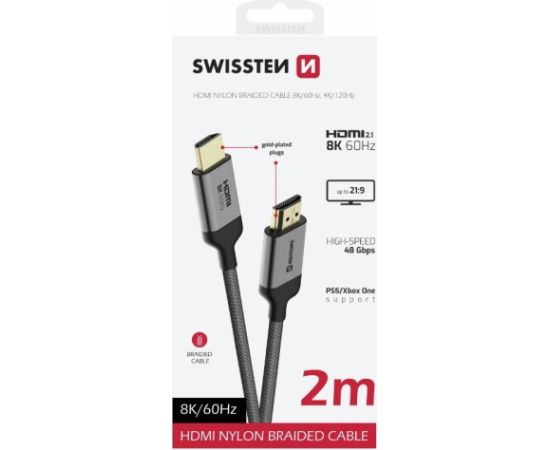 Swissten HDMI uz HDMI 8K Vads 2m