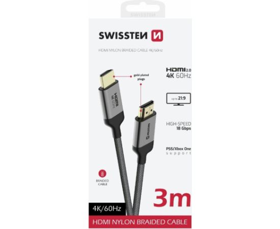 Swissten HDMI uz HDMI 4K Vads 3m