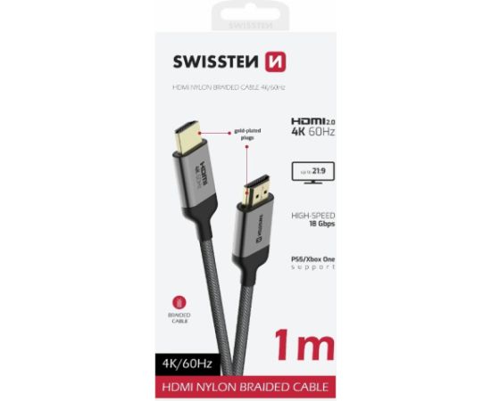 Swissten HDMI uz HDMI 4K Vads 1m