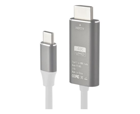 RoGer FT-H05 USB-C uz HDMI UltraHD 4K@30Hz Kabelis 2m / balts