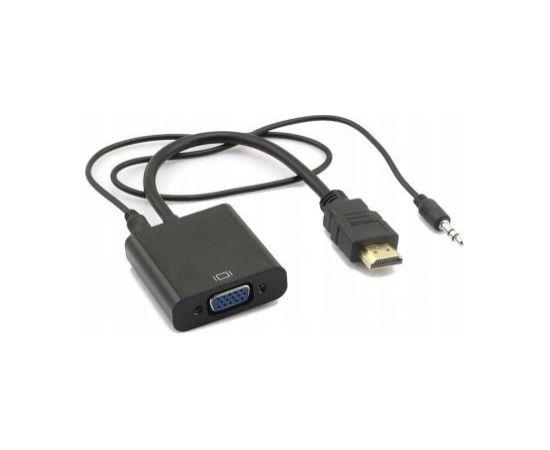 RoGer Signāla Pārveidotājs no HDMI uz VGA (+Audio) Melns