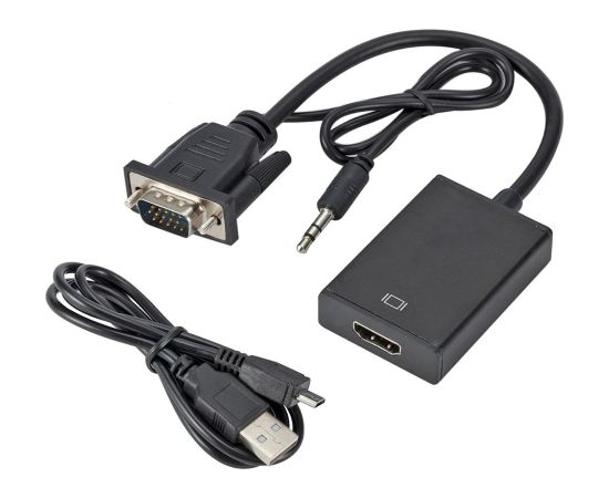 RoGer Signāla Pārveidotājs no VGA uz HDMI (+Audio)