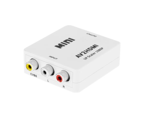 RoGer Signāla Pārveidotājs Adapteris no RCA uz HDMI (+Audio) Balts