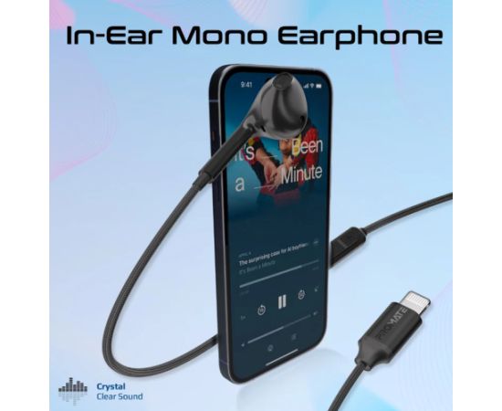 Promate MonoPod Ergonomic Mono MFI Certified In-Ear Vadu Austiņas Lightning  / 1.3m