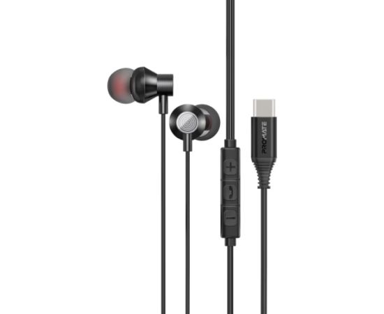 Promate Silken-C Ergonomic Stereo In-Ear Vadu Austiņas USB-C / 1.2m