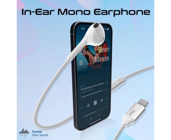 Promate MonoPod Ergonomic Mono MFI Certified In-Ear Vadu Austiņas Lightning  / 1.3m