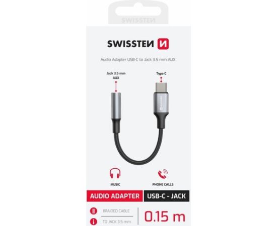 Swissten USB-C нa 3.5 mm Аудио Адаптер 15cm