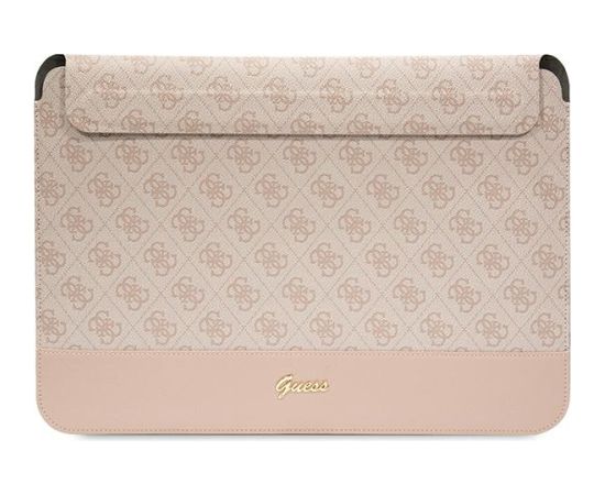 Guess Sleeve GUCS14PS4SGP 14" pink|pink 4G Stripe Metal Logo