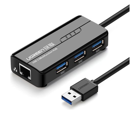 Ugreen 20265 USB-A | RJ45 1000 Mbps HUB 3x USB 3.0 сетевой адаптер - черный