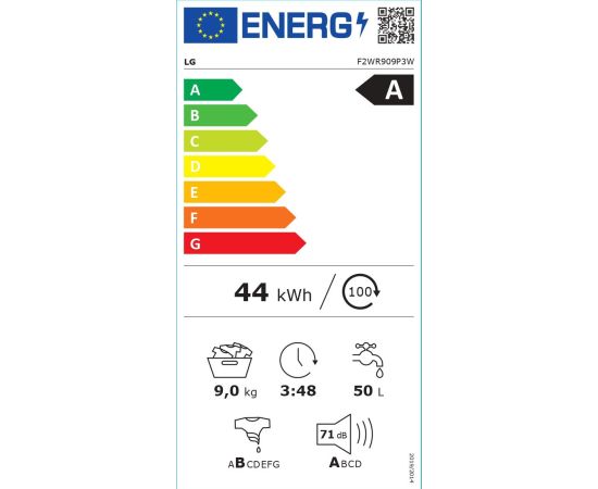 LG F2WR909P3W Veļas mazg. mašīna 9kg 1200rpm