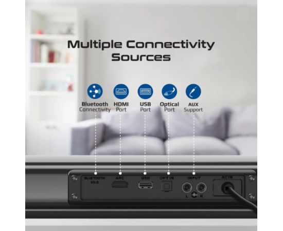 Promate StreamBar30 BassBoost SoundBar Mājas kinozāles sistēma 30W