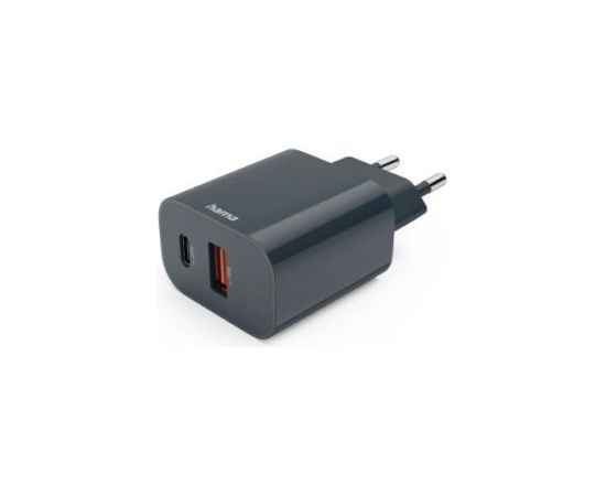 Hama   Quick Charger, USB-C, USB-A, Power Delivery (PD), 20 W, anthracite Black